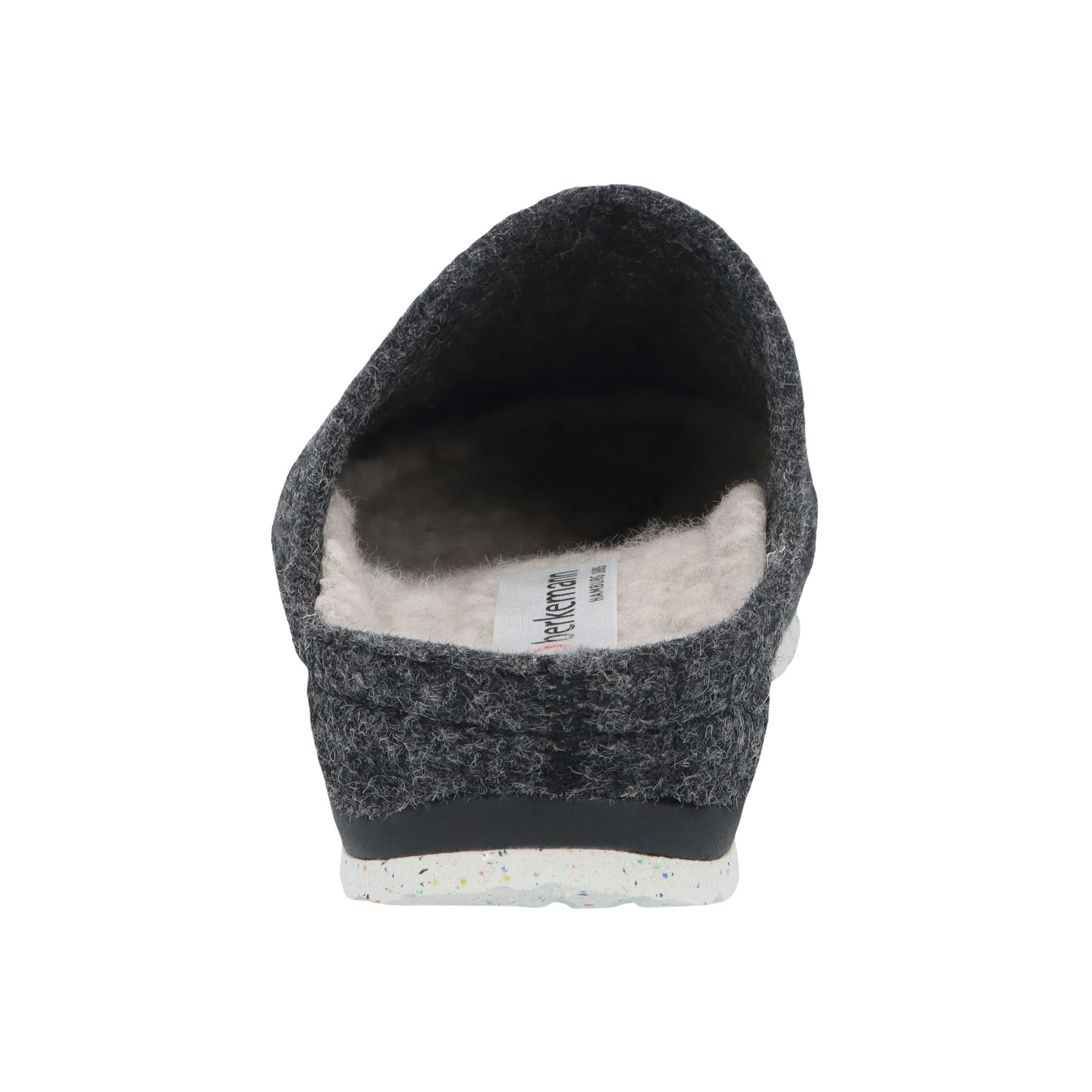 graue hausschuhe hinteransicht