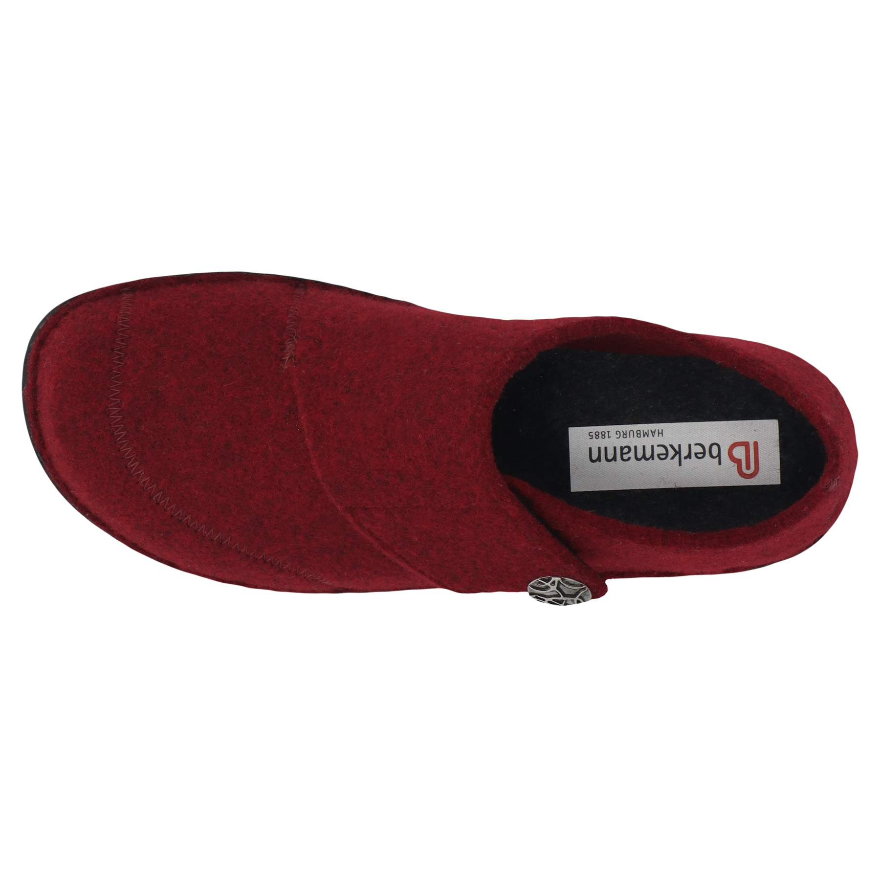 rote hausschuhe draufsicht