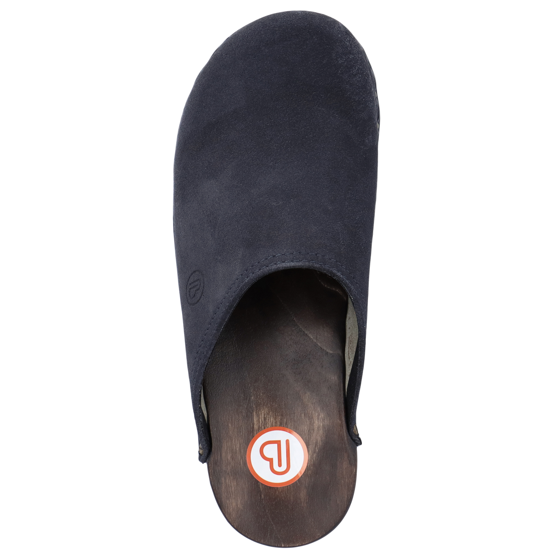 blaue holzschuhe draufsicht