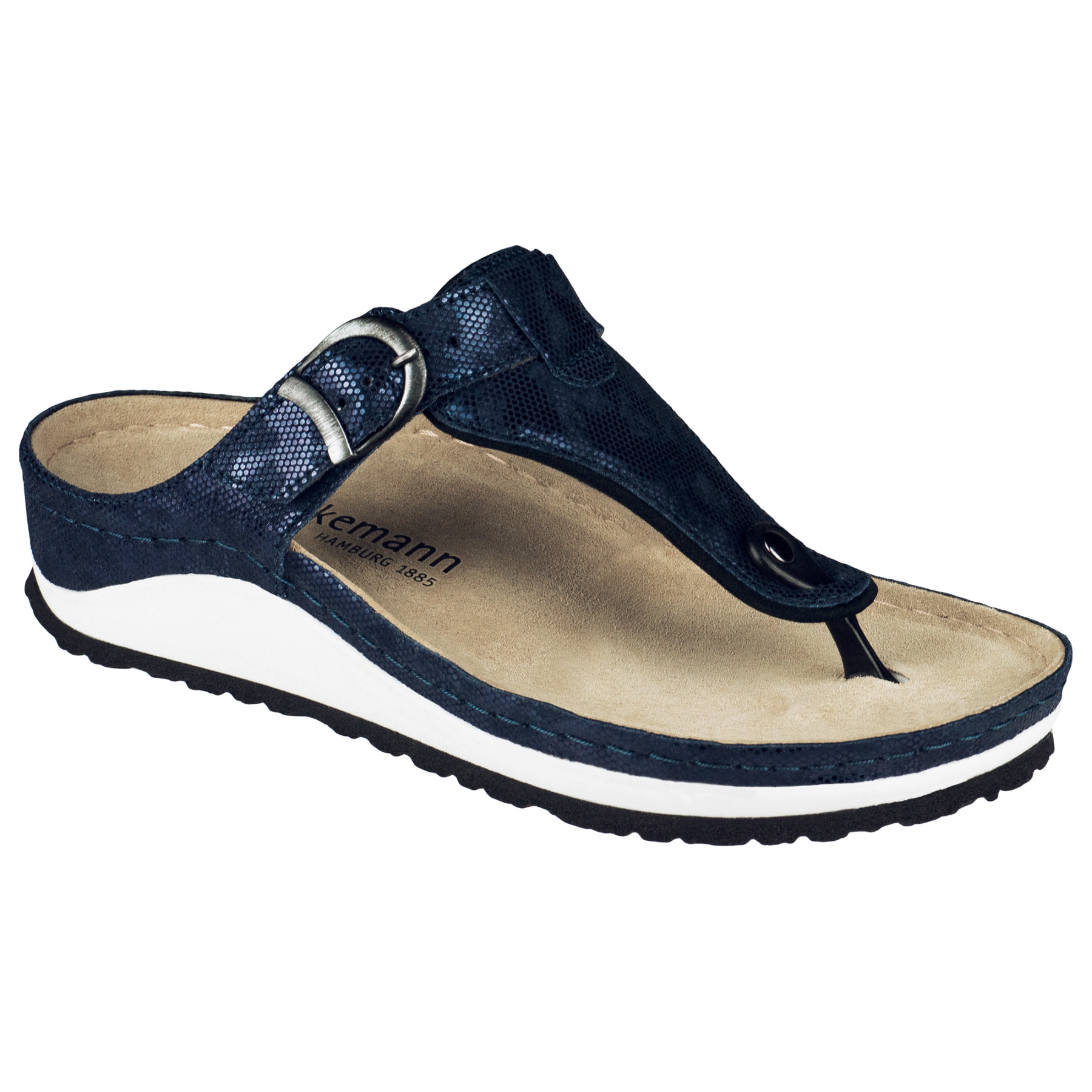 blaue pantolette 3-4 ansicht