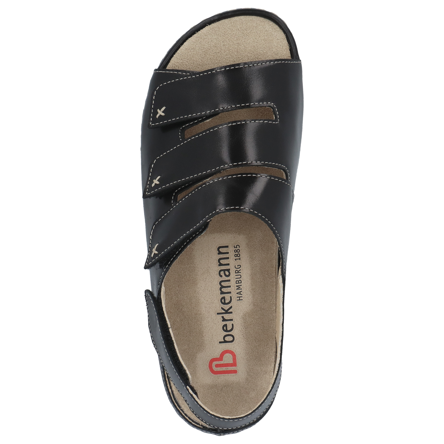 schwarze sandale draufsicht