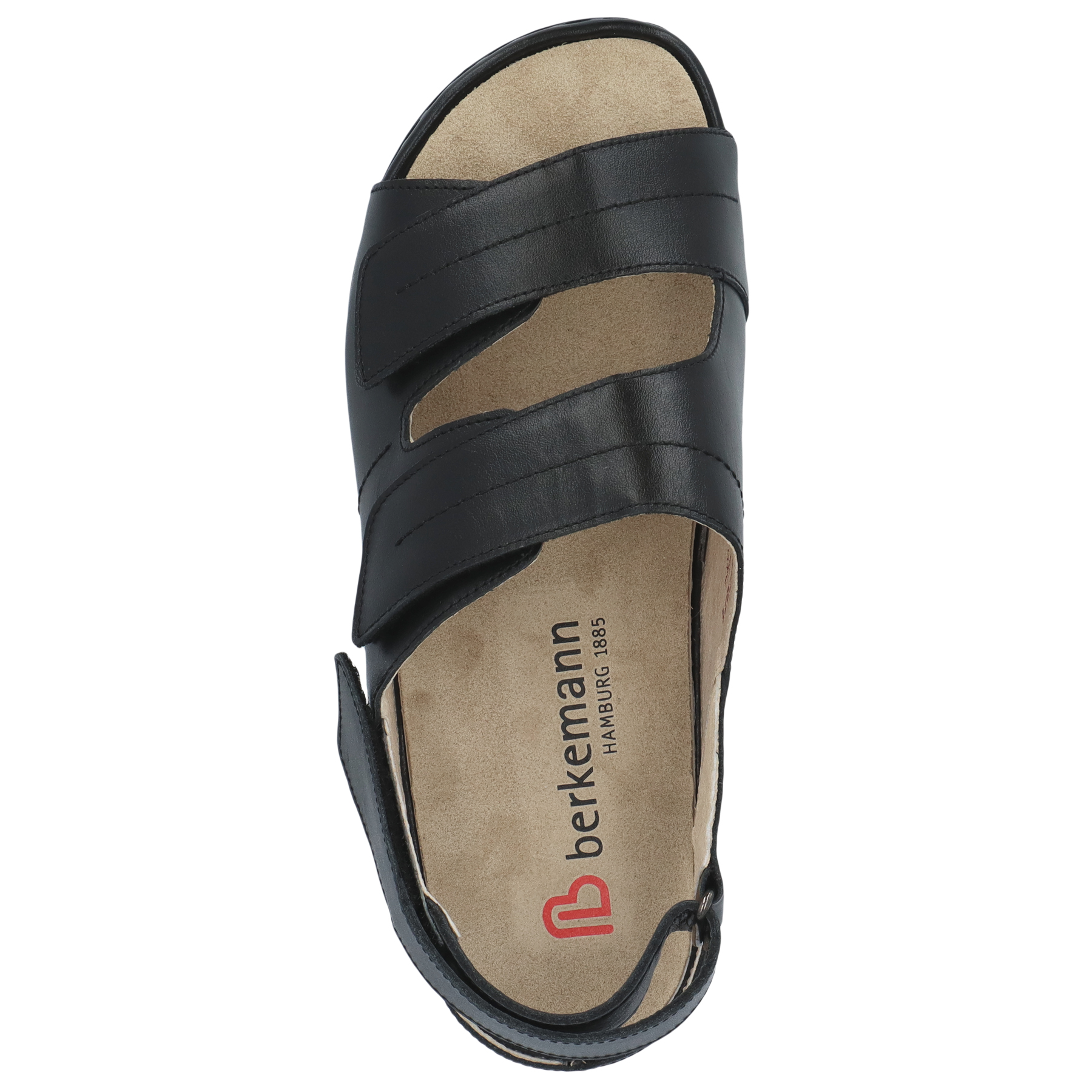 schwarze sandale draufsicht