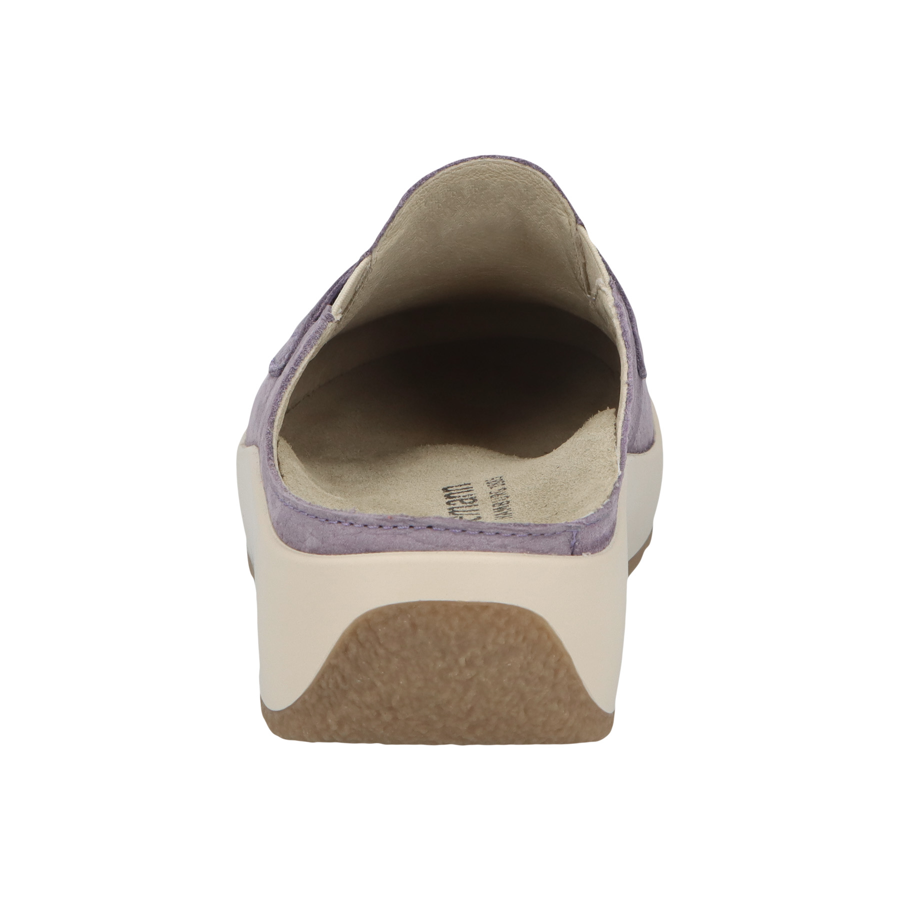 blaue clogs hinteransicht