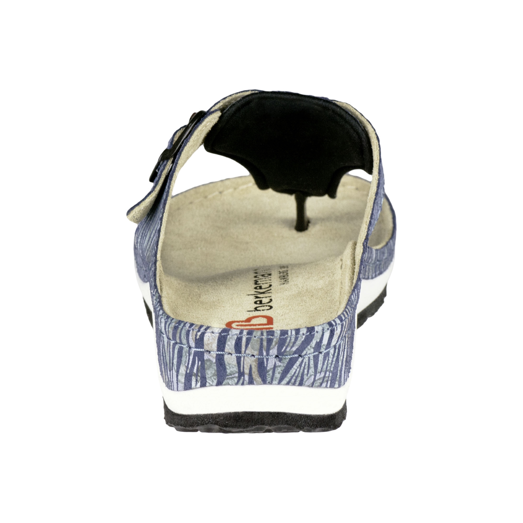 blaue pantolette hinteransicht