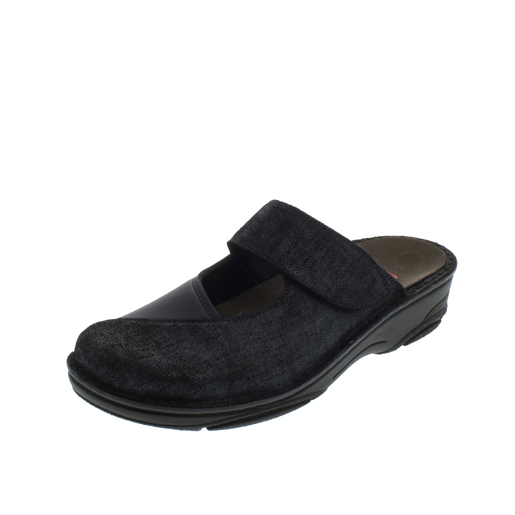 nachtblau Leder/Stretch