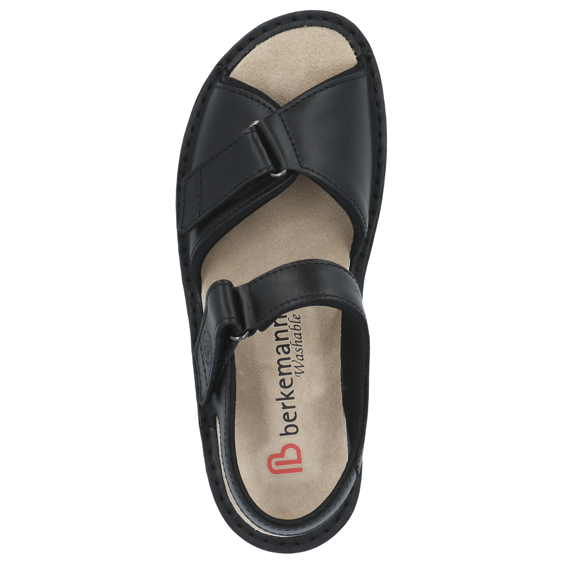 schwarze sandale draufsicht