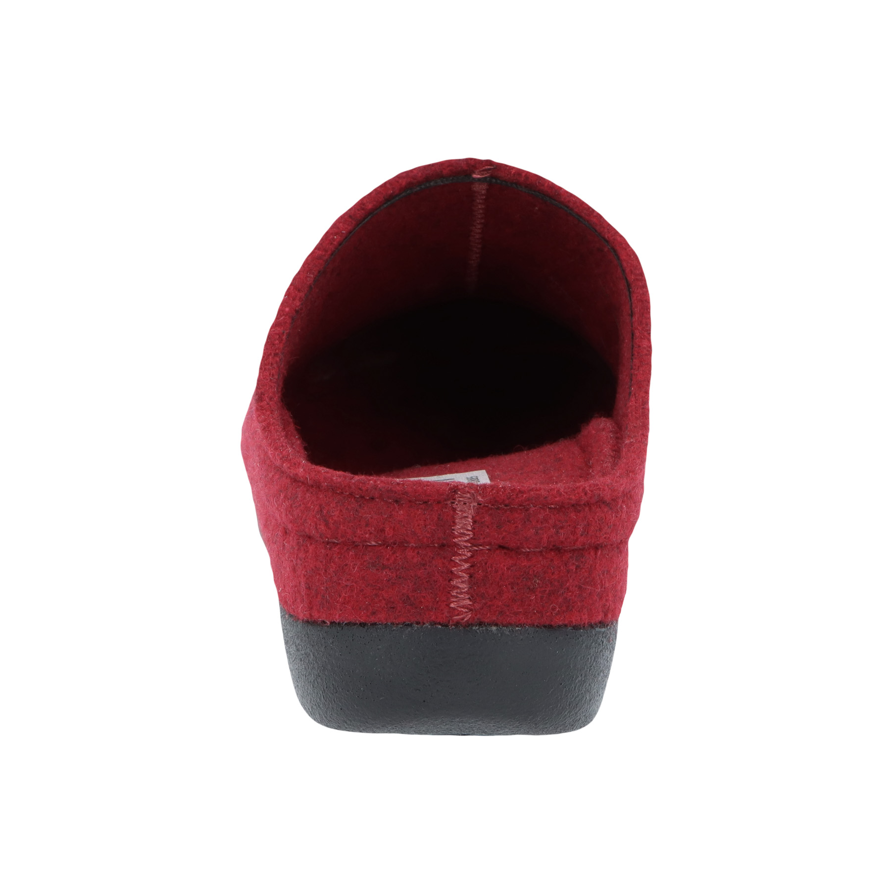 rote hausschuhe hinteransicht