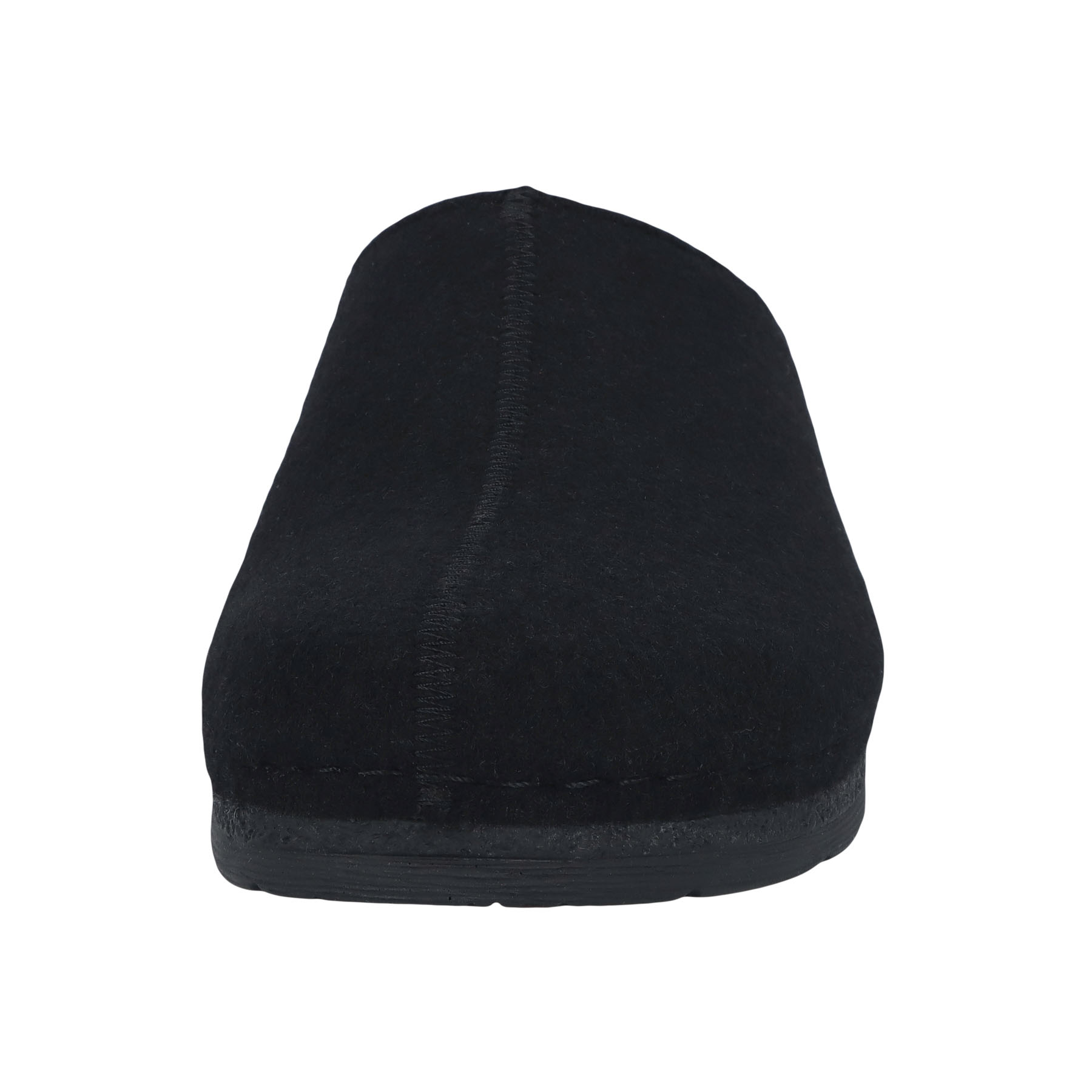 schwarze hausschuhe vorderansicht