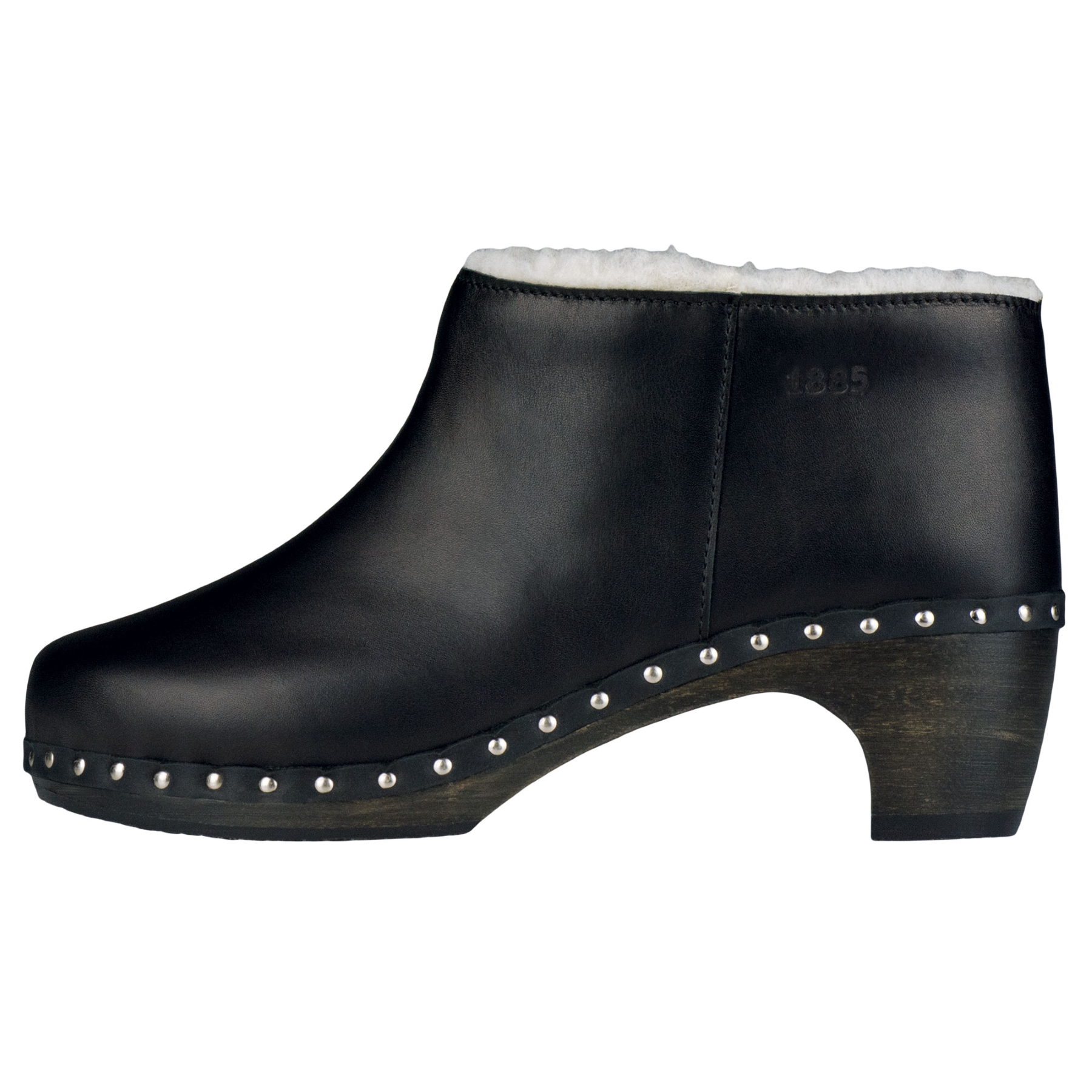 schwarze holzschuhe 3-4 ansicht