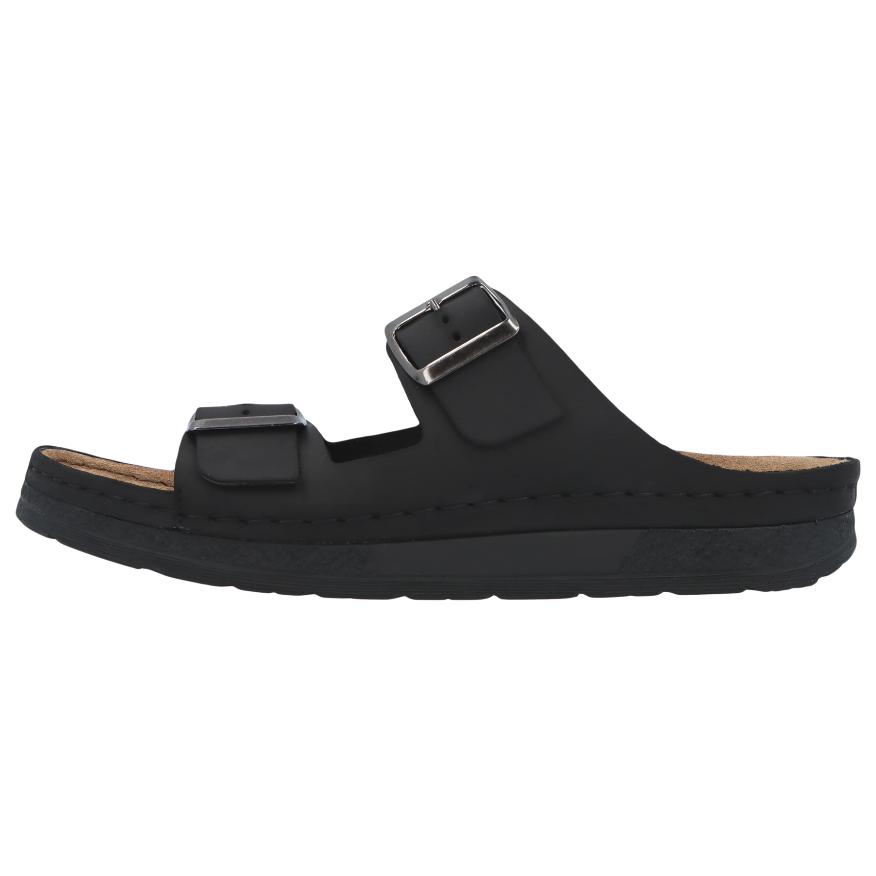 schwarze pantolette seitenansicht links