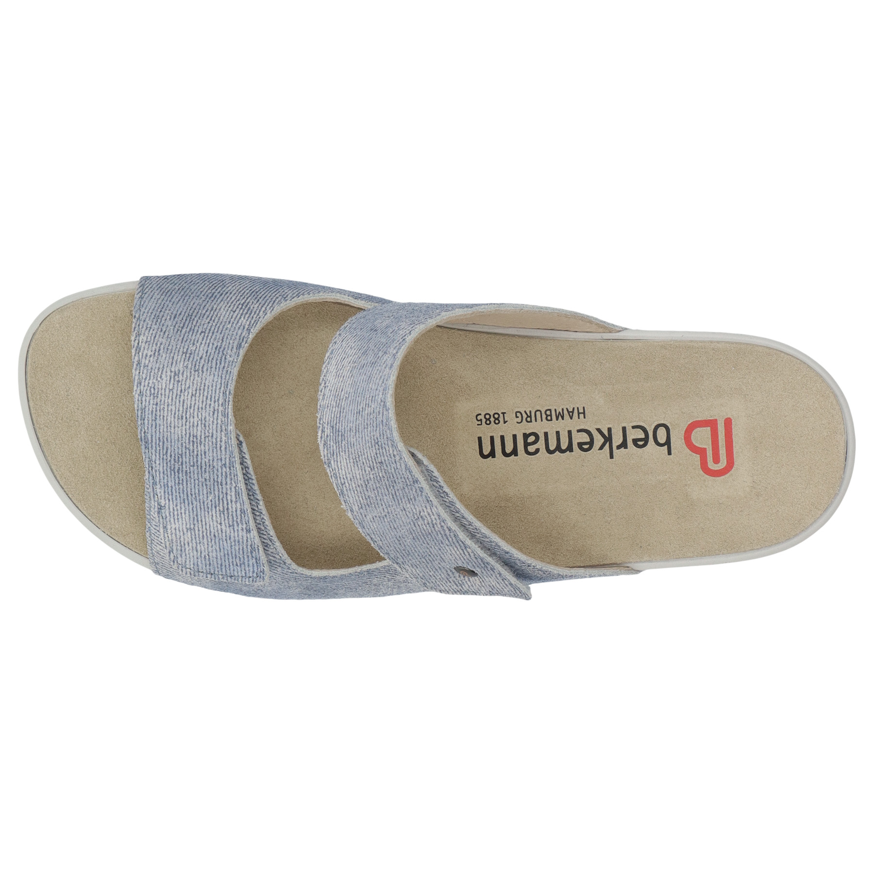 blaue pantolette draufsicht