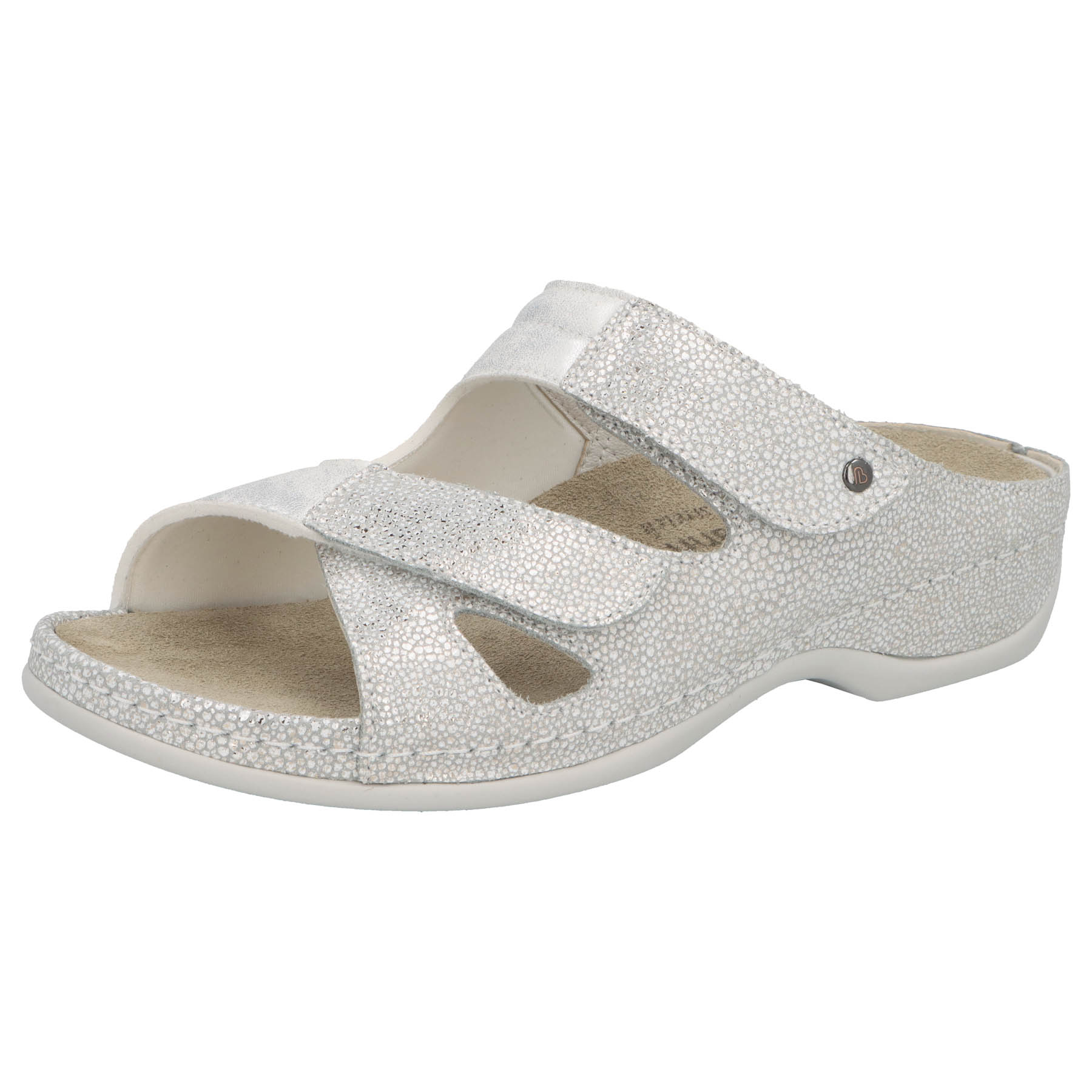 hellsilber Leder/Stretch