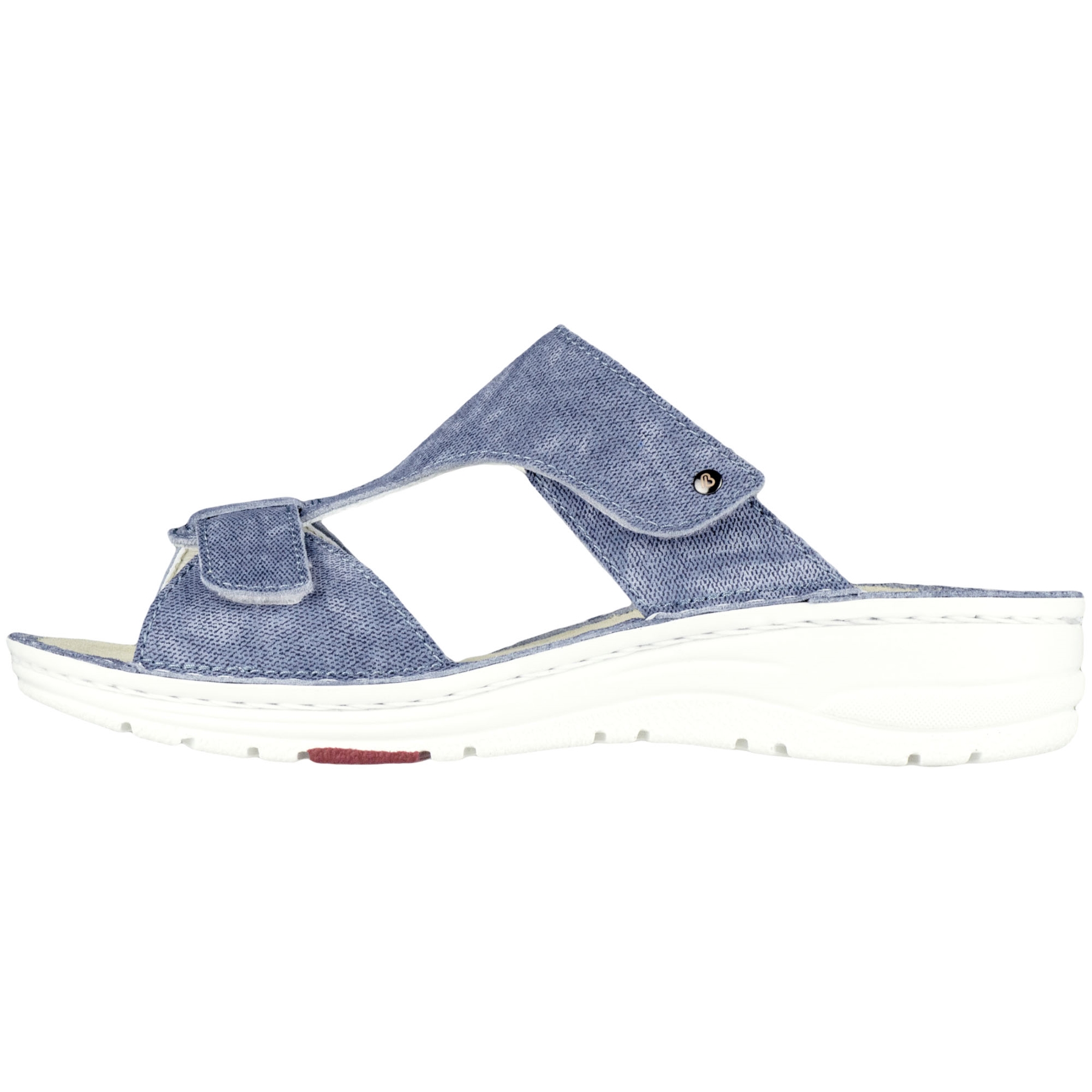 blaue pantolette seitenansicht links