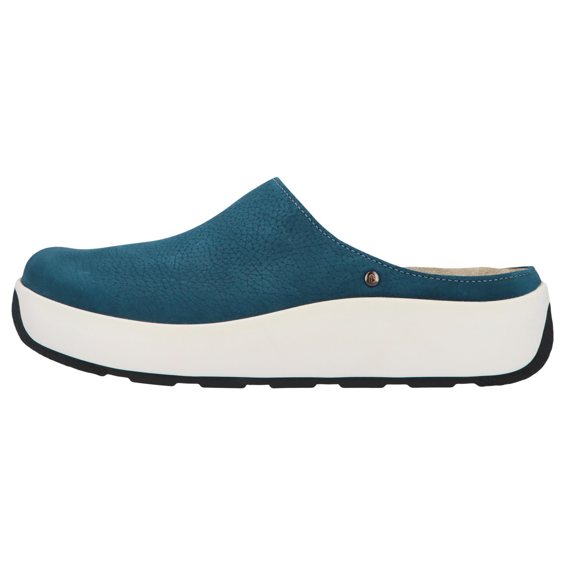 blaue clogs seitenansicht links