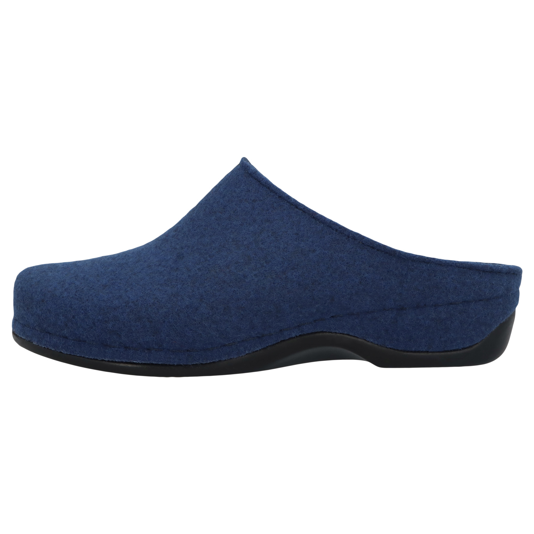 blaue hausschuhe seitenansicht links