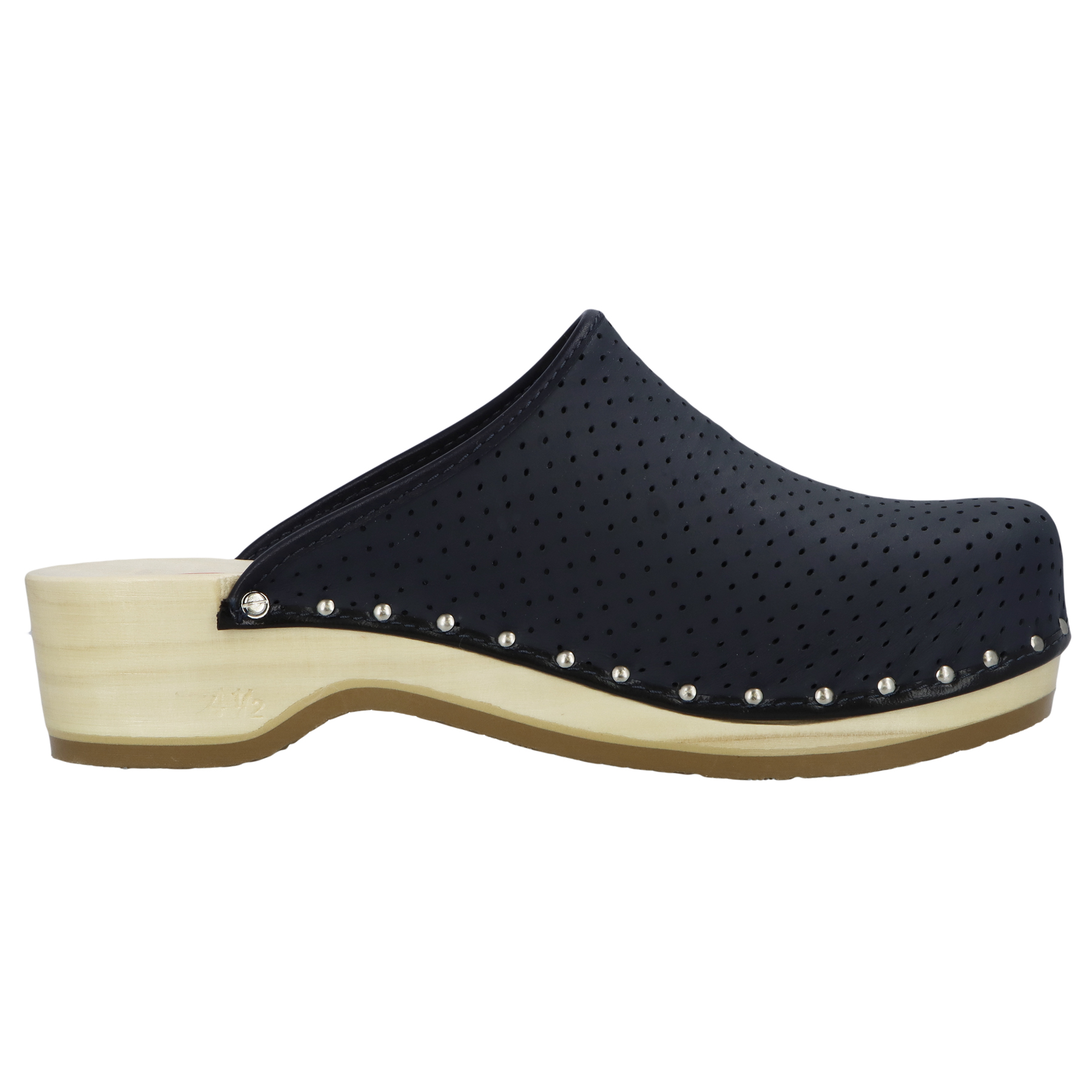 blaue holzschuhe seitenansicht rechts