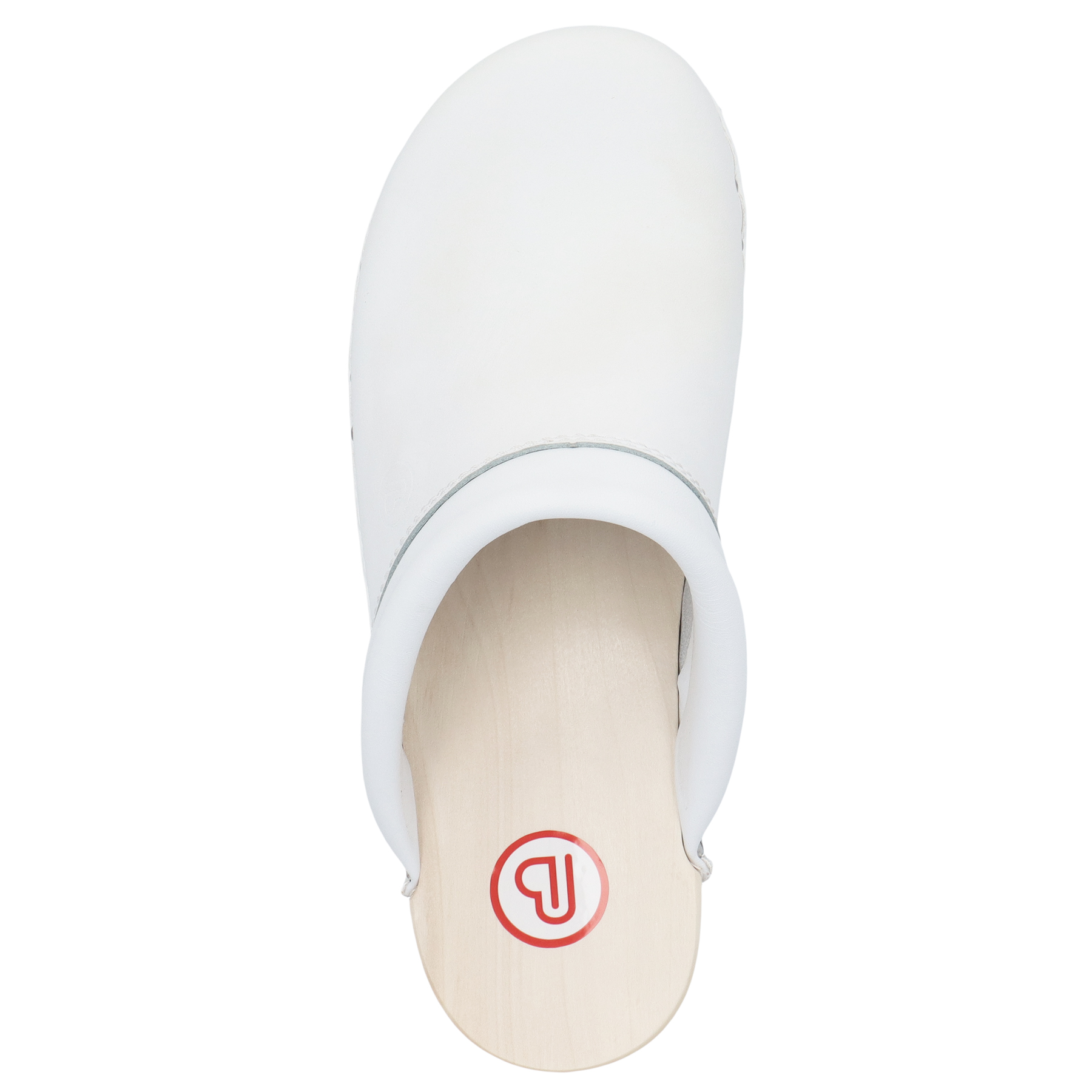 weiße holzschuhe draufsicht