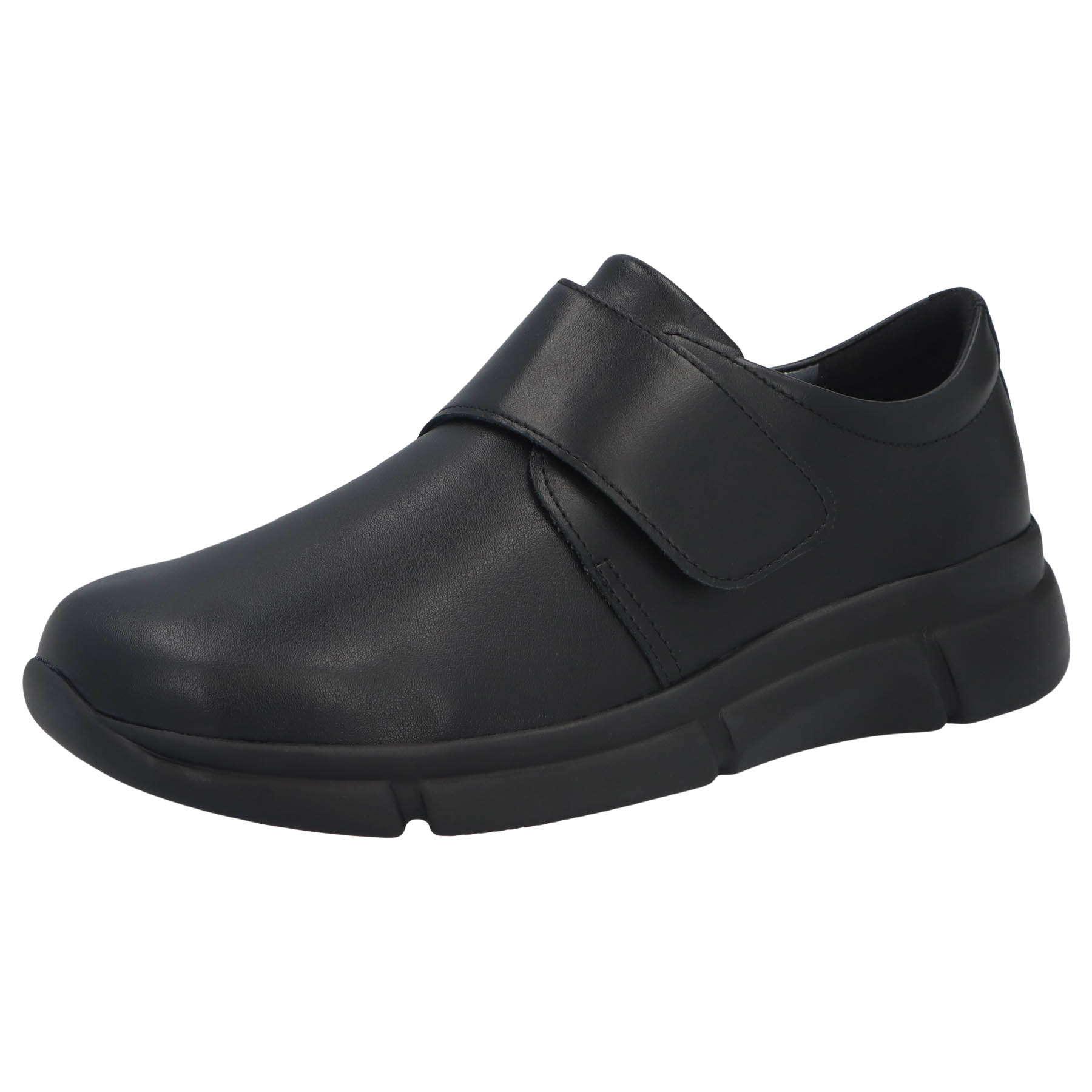 schwarz Leder/Stretch