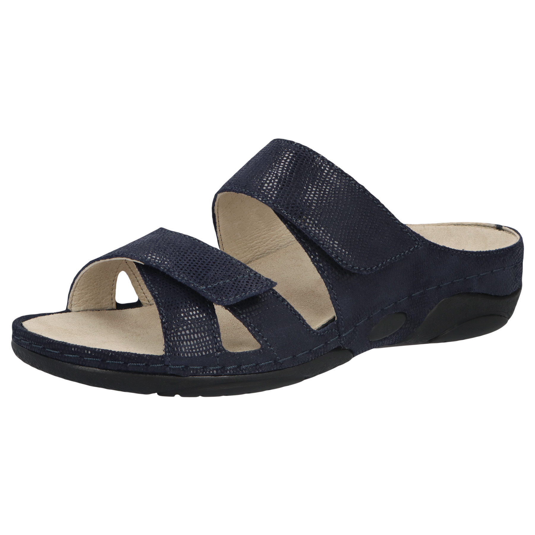 blaue pantolette 3-4 ansicht