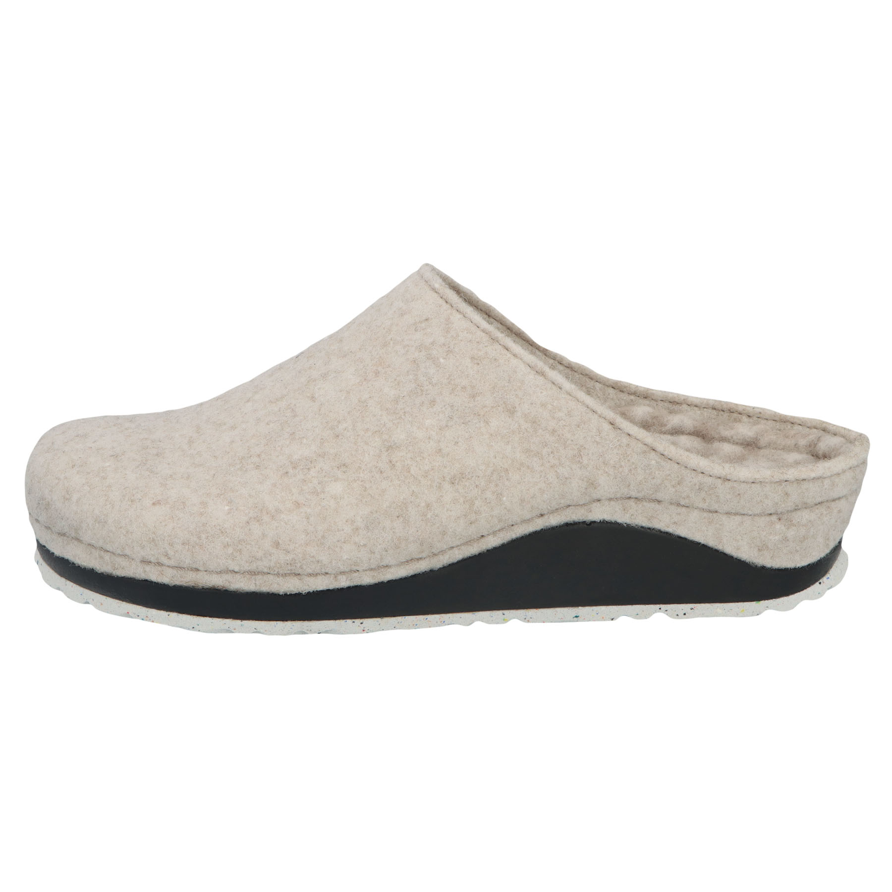weiße hausschuhe seitenansicht links