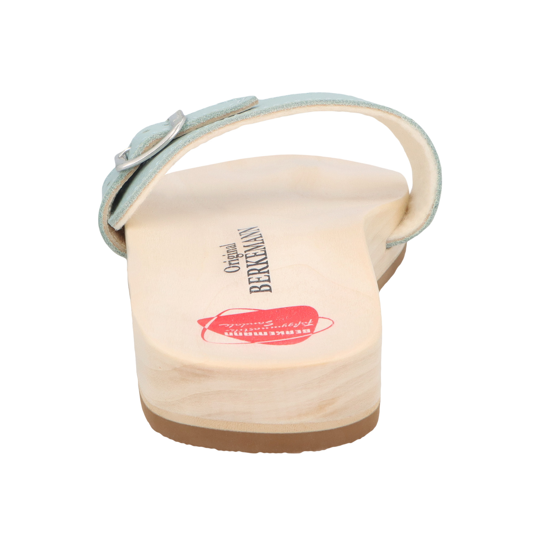 blaue holzschuhe hinteransicht