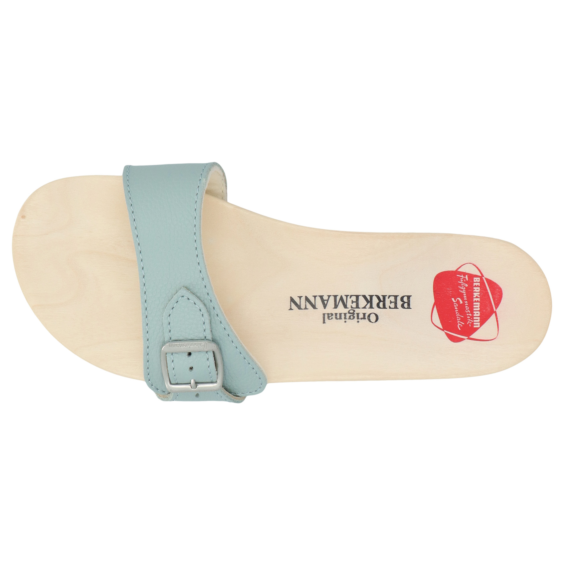 blaue holzschuhe draufsicht