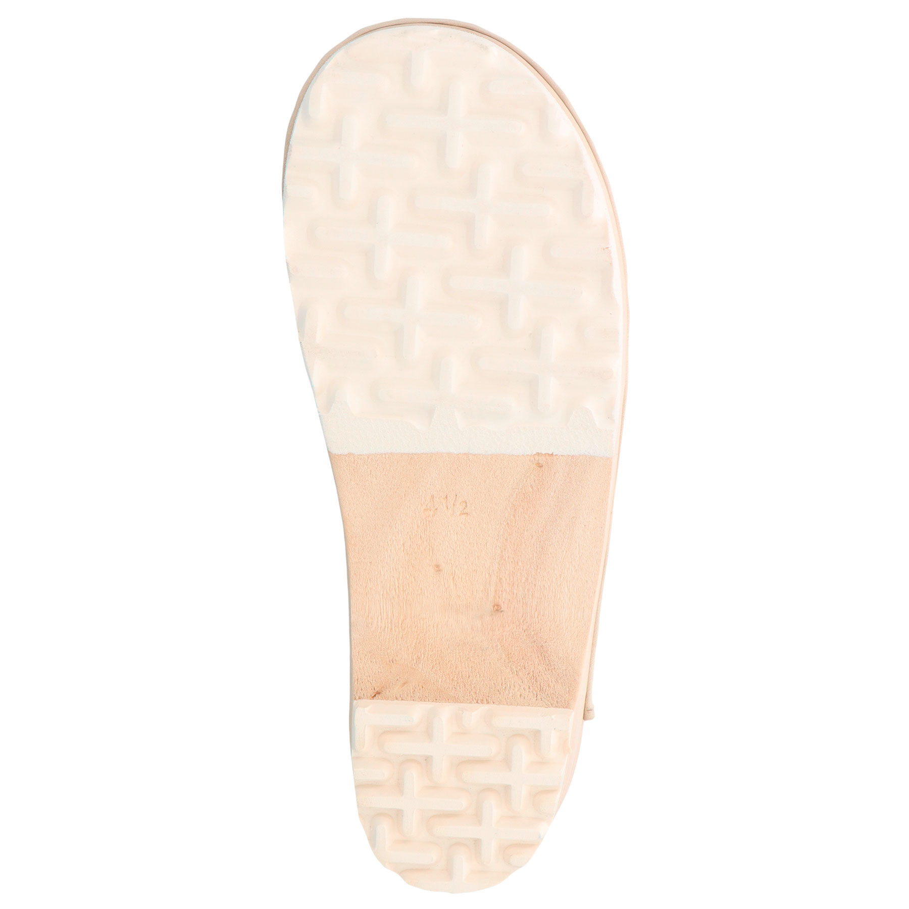 rote holzschuhe sohlenansicht