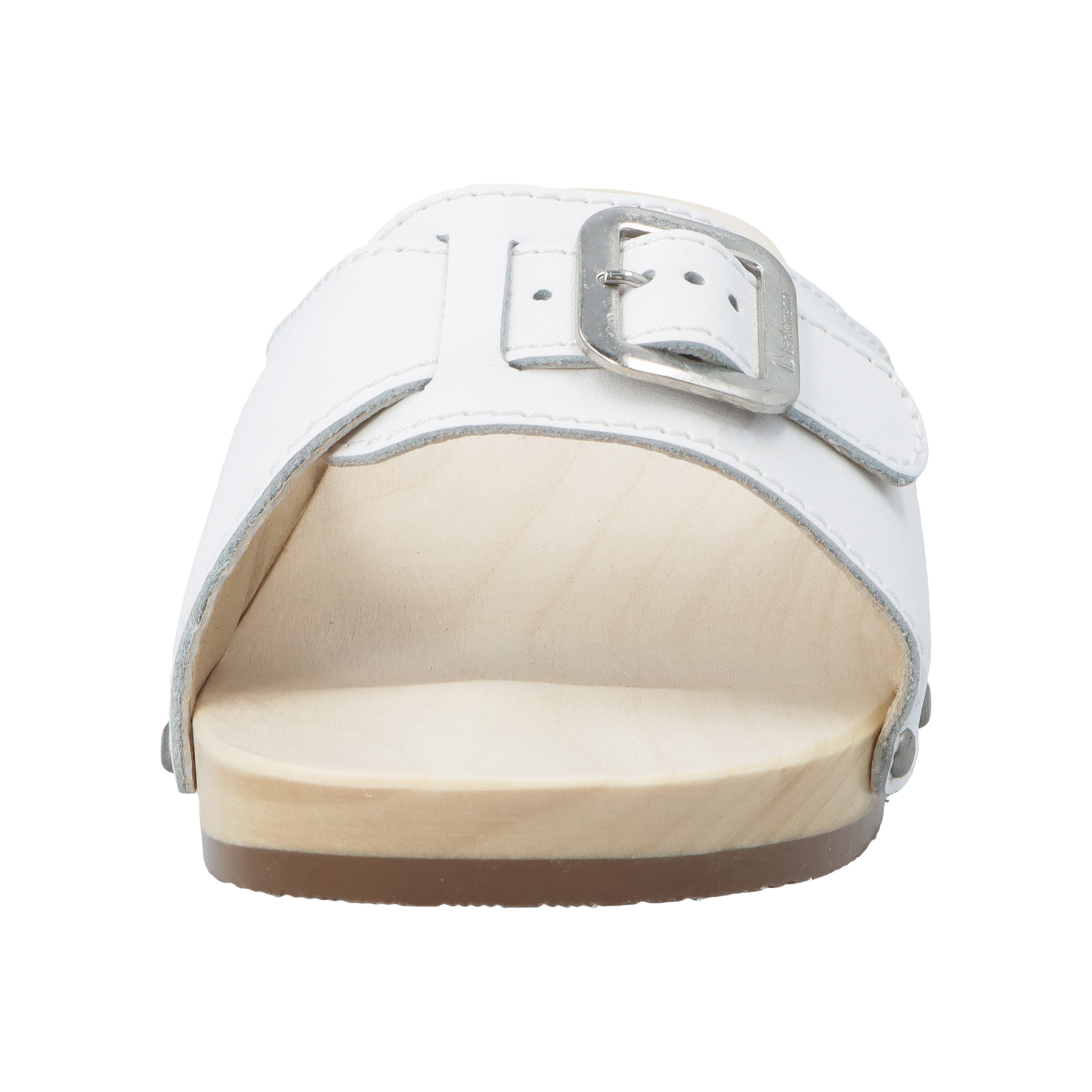 weiße holzschuhe vorderansicht