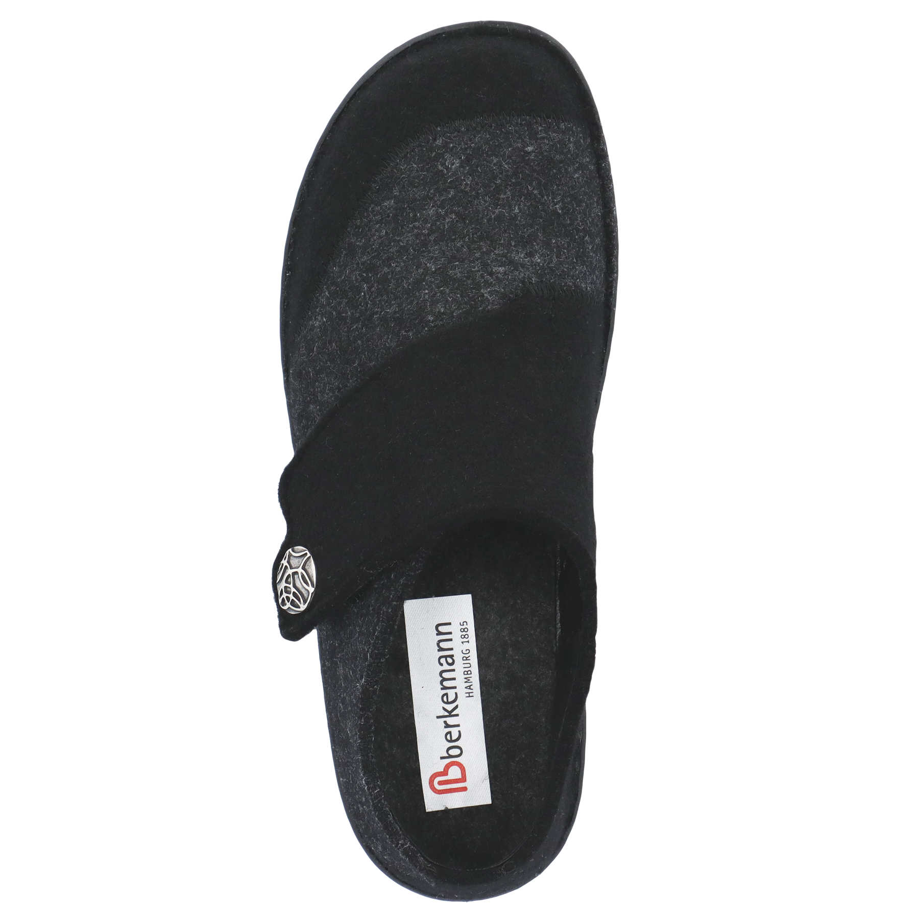 schwarze hausschuhe draufsicht